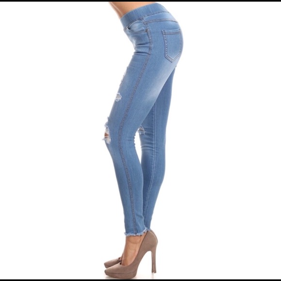 LAST!! SALE!💰Frayed Hem Skinny Jeggings - Picture 4 of 6